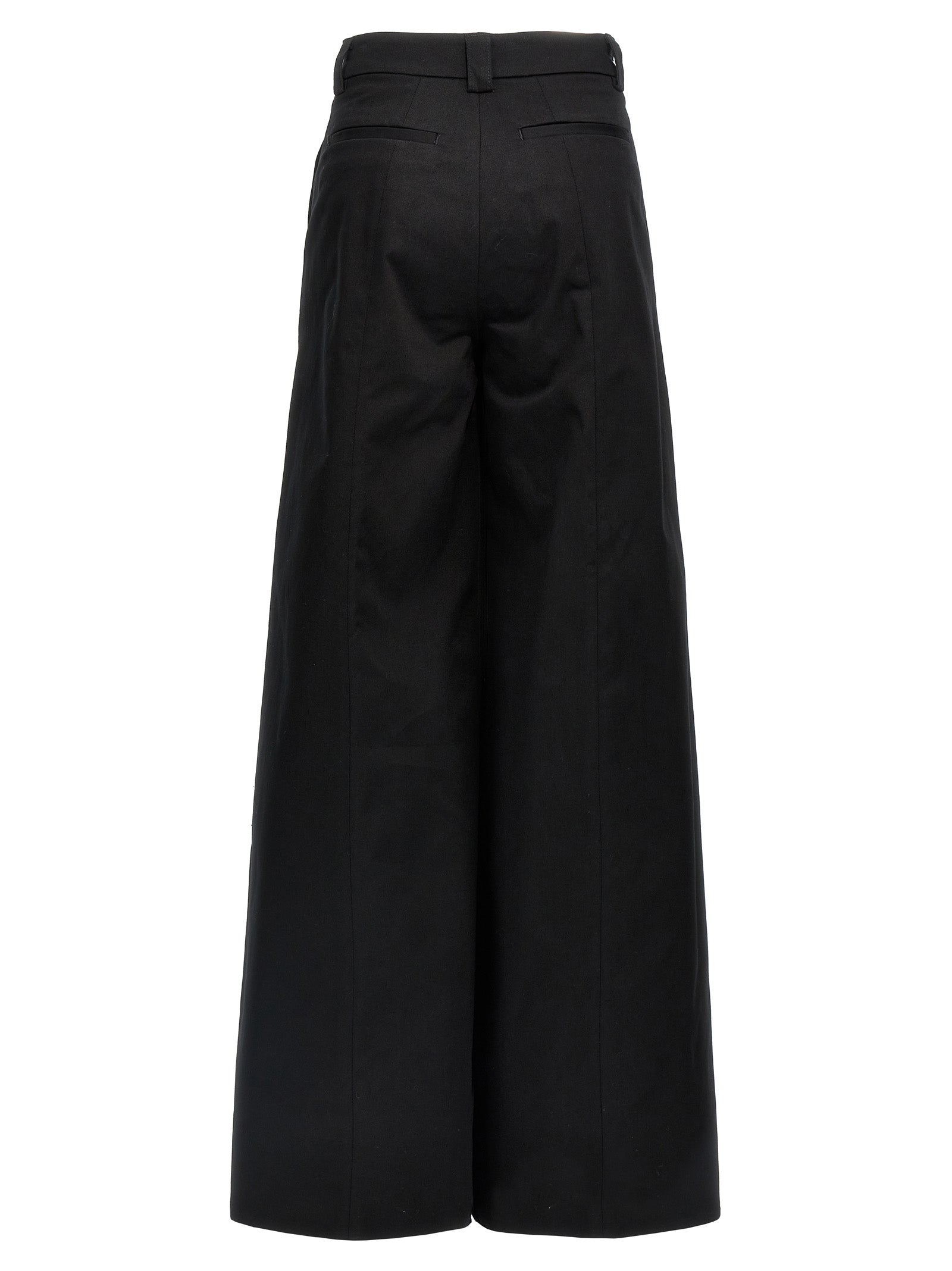 Black Cotton Casual Pants