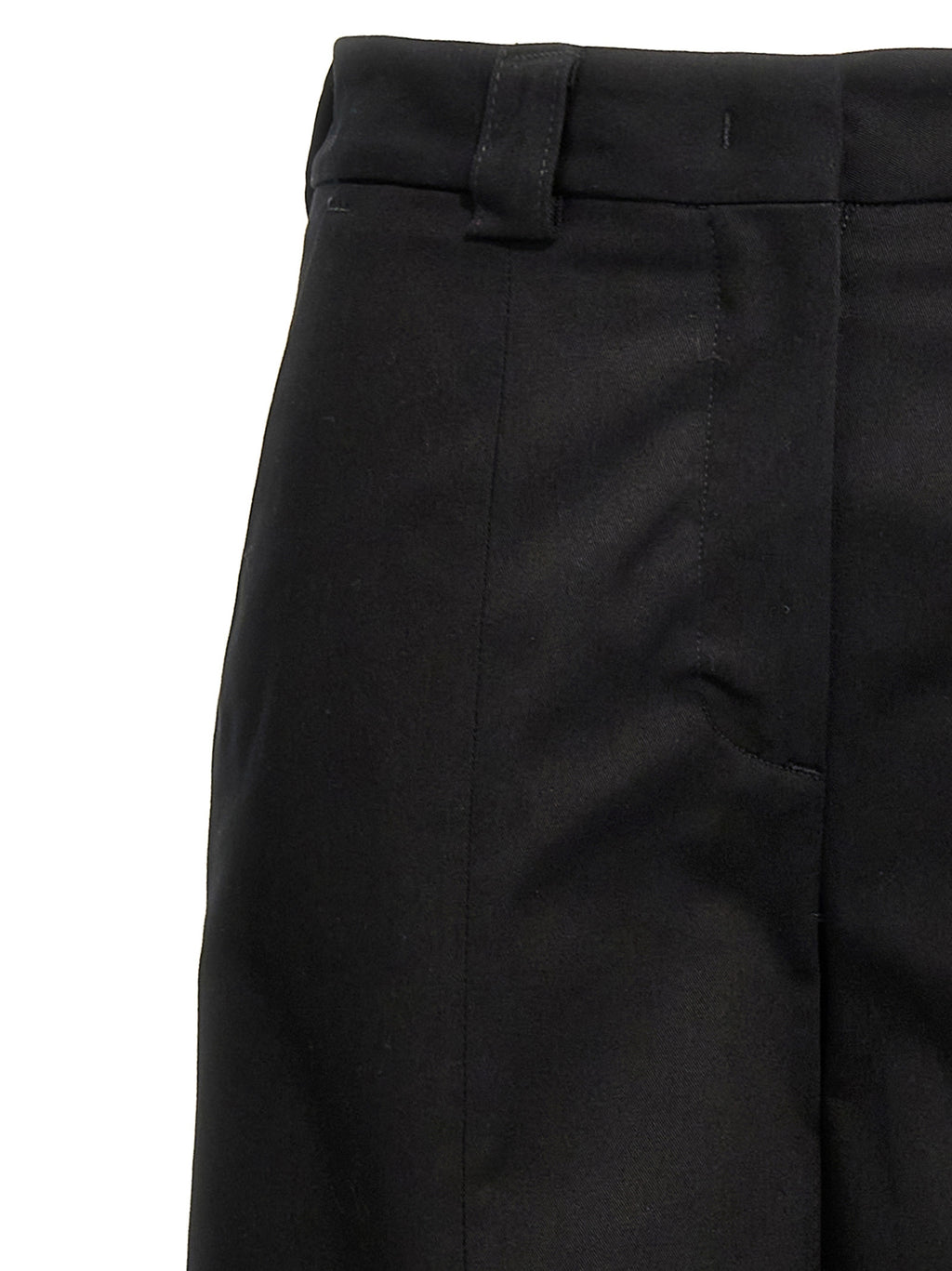 Black Cotton Casual Pants
