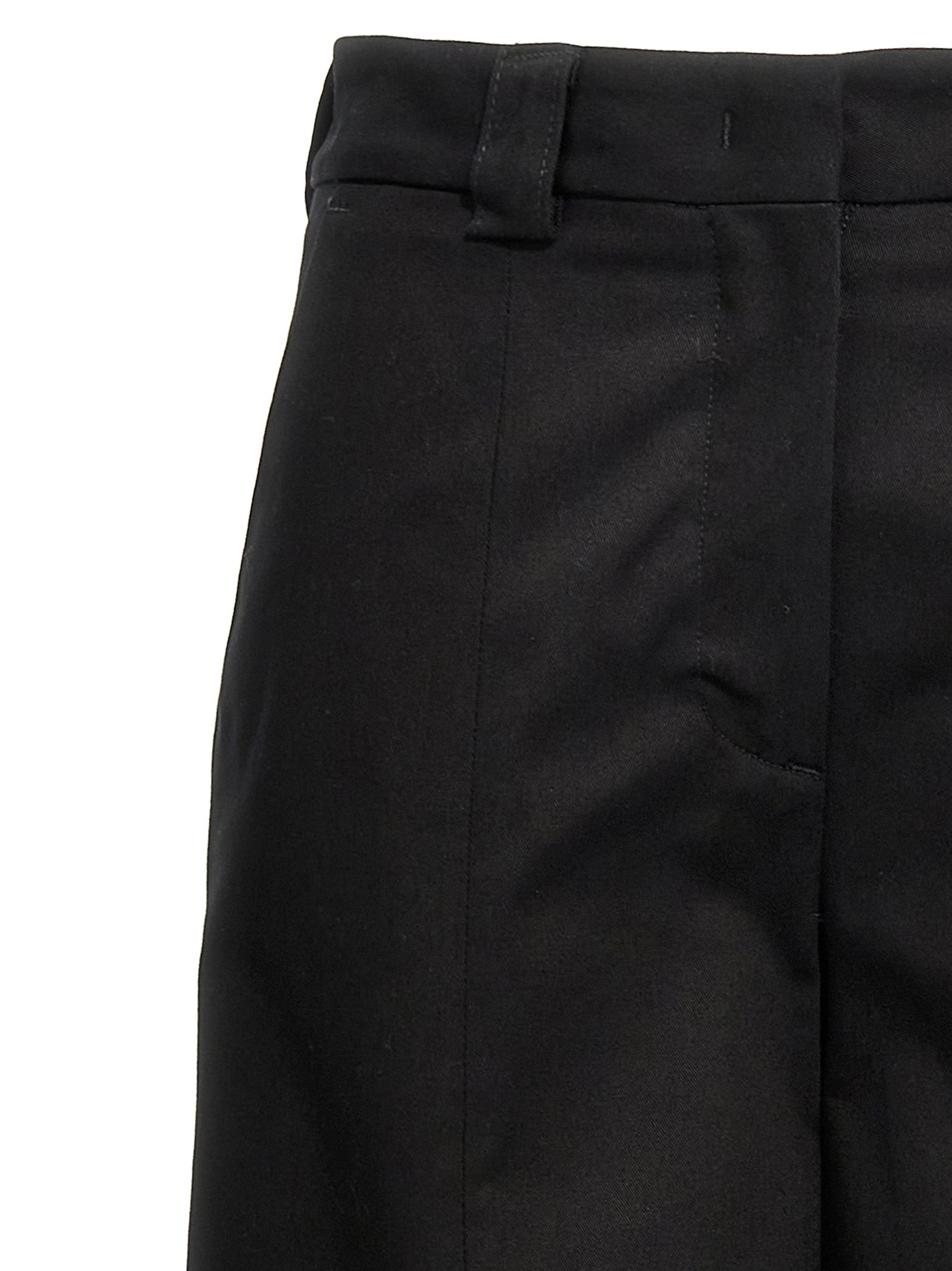 Black Cotton Casual Pants