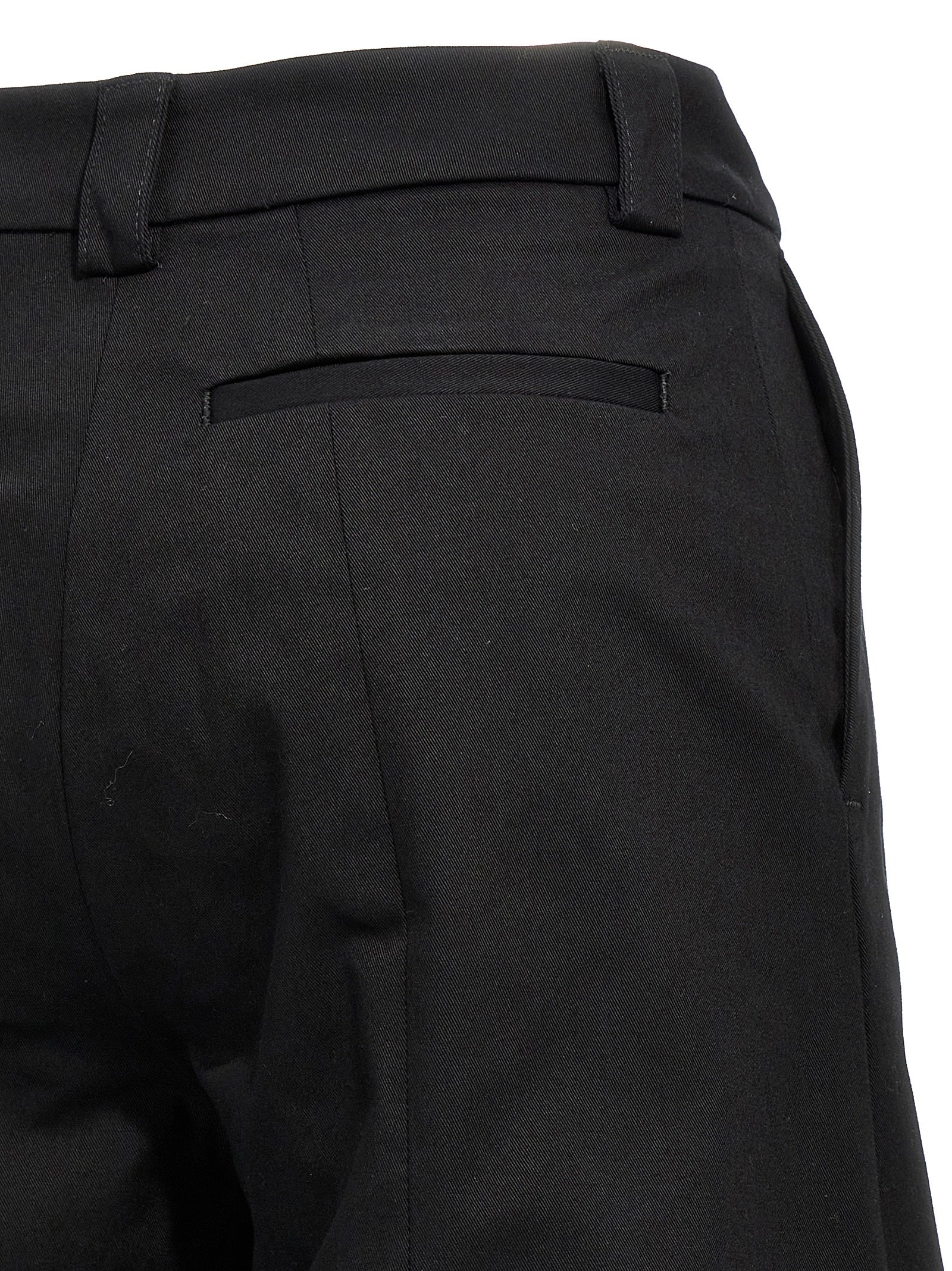 Black Cotton Casual Pants