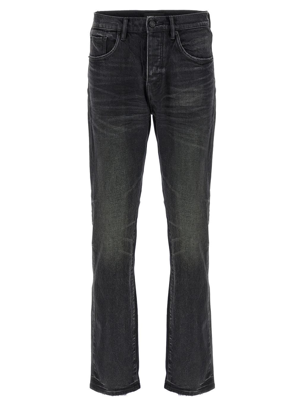 Black Cotton Straight-Leg Jeans