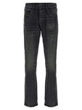Black Cotton Straight-Leg Jeans