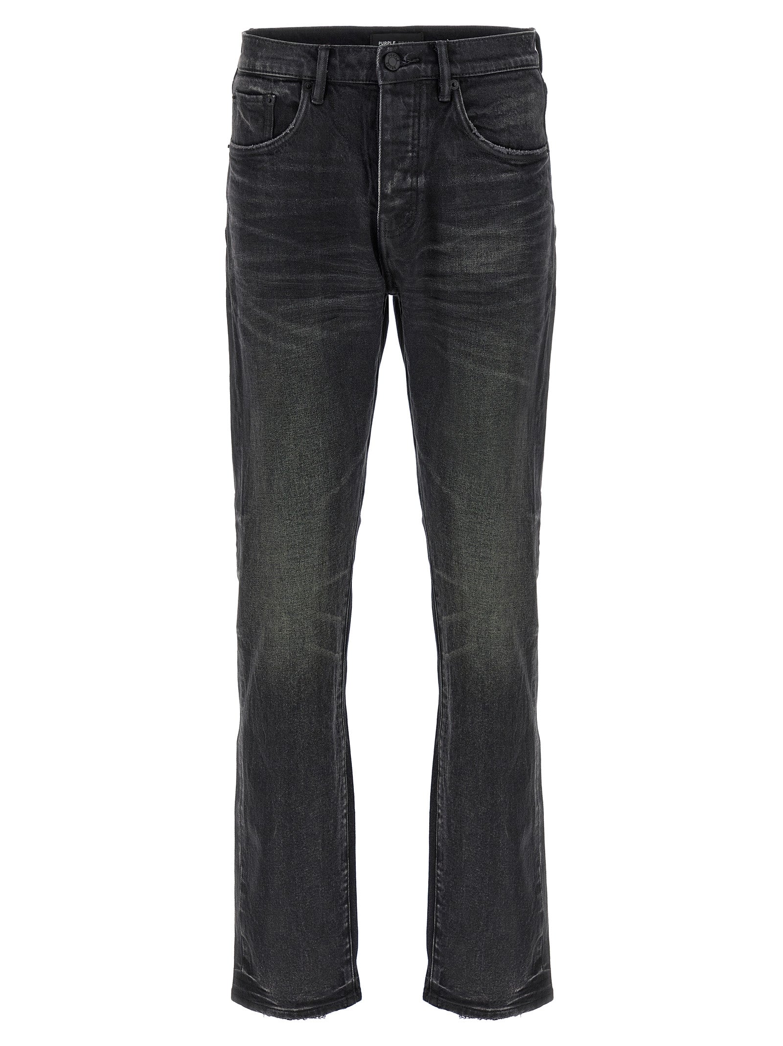 Black Cotton Straight-Leg Jeans