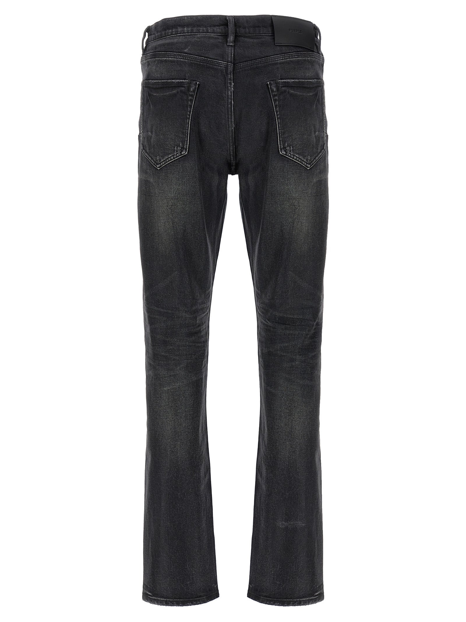 Black Cotton Straight-Leg Jeans