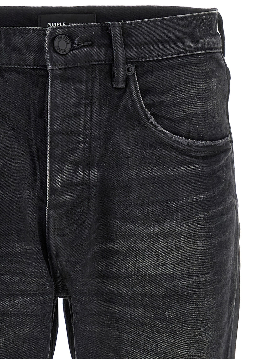 Black Cotton Straight-Leg Jeans