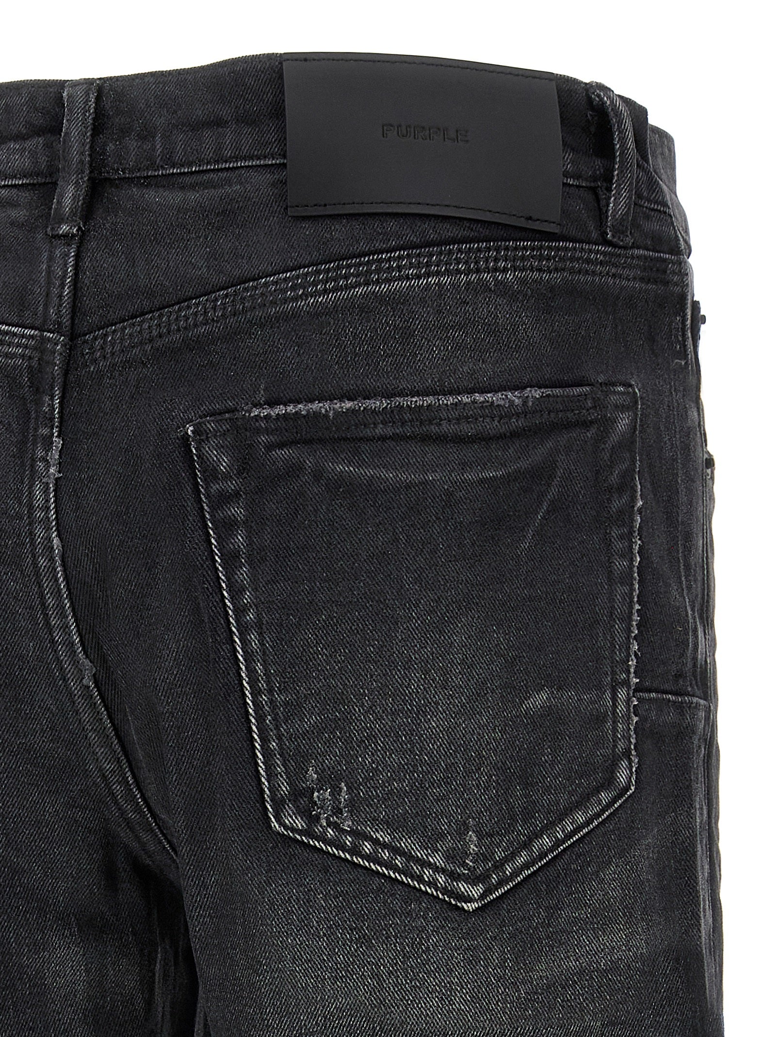Black Cotton Straight-Leg Jeans