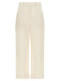 Max Mara White Cotton Casual Pants
