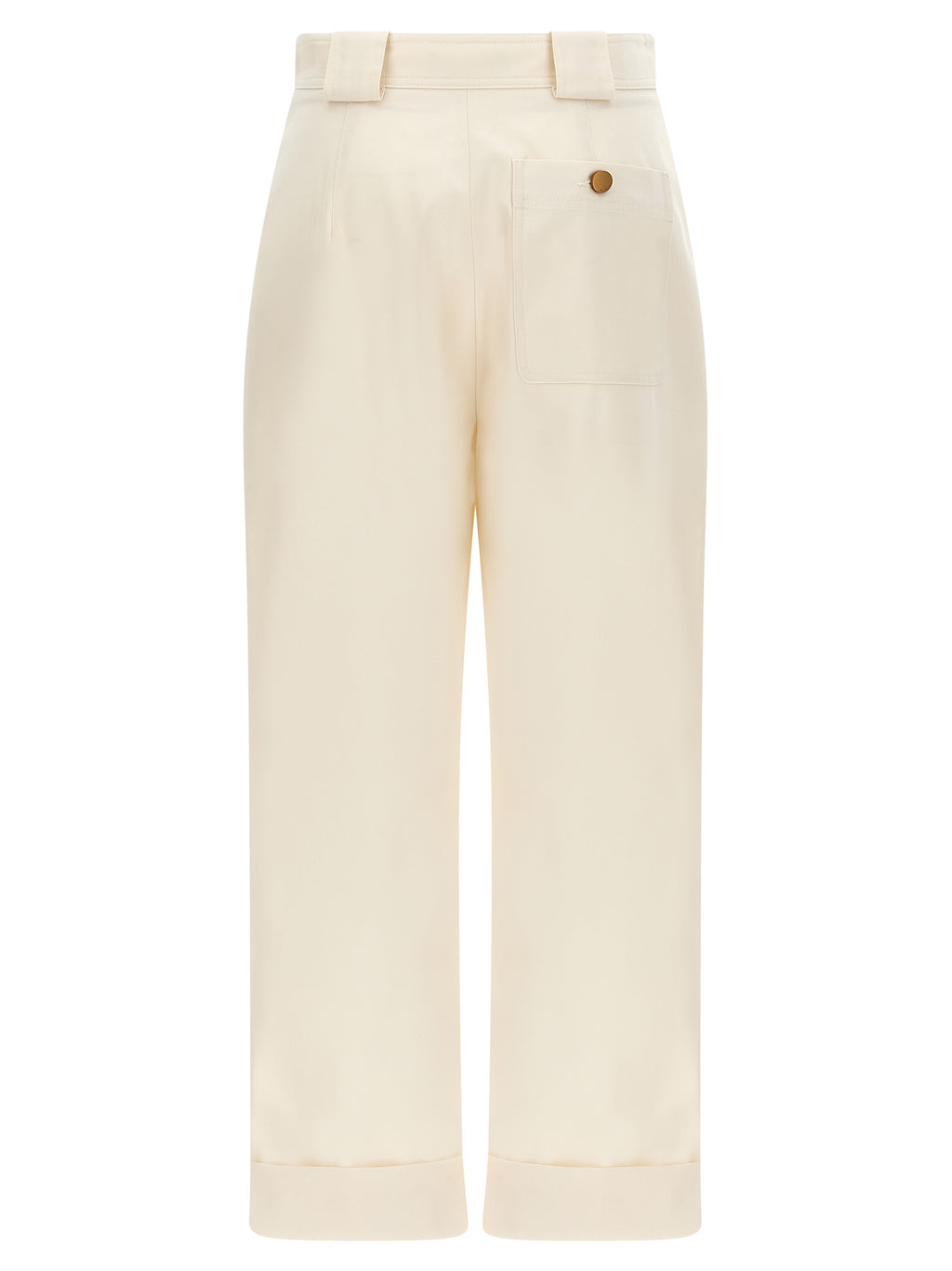 Max Mara White Cotton Casual Pants