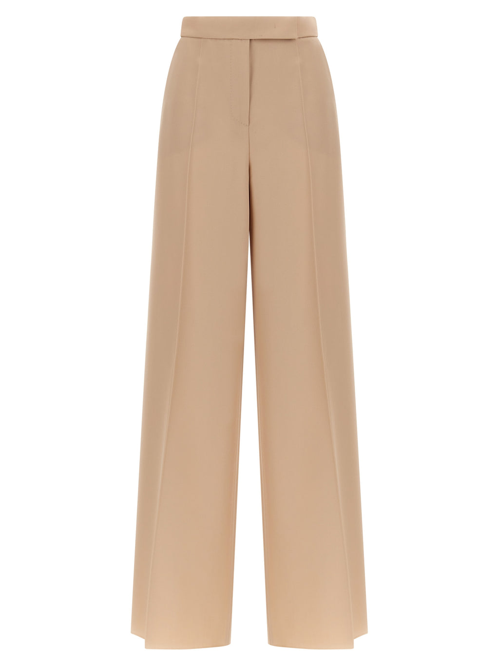 Beige Virgin Wool Casual Pants