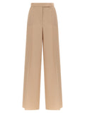 Beige Virgin Wool Casual Pants