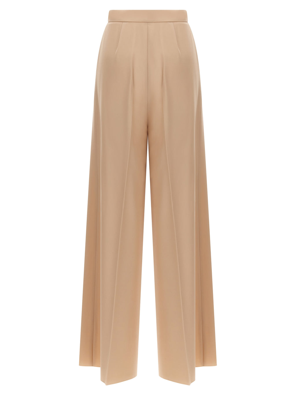 Beige Virgin Wool Casual Pants