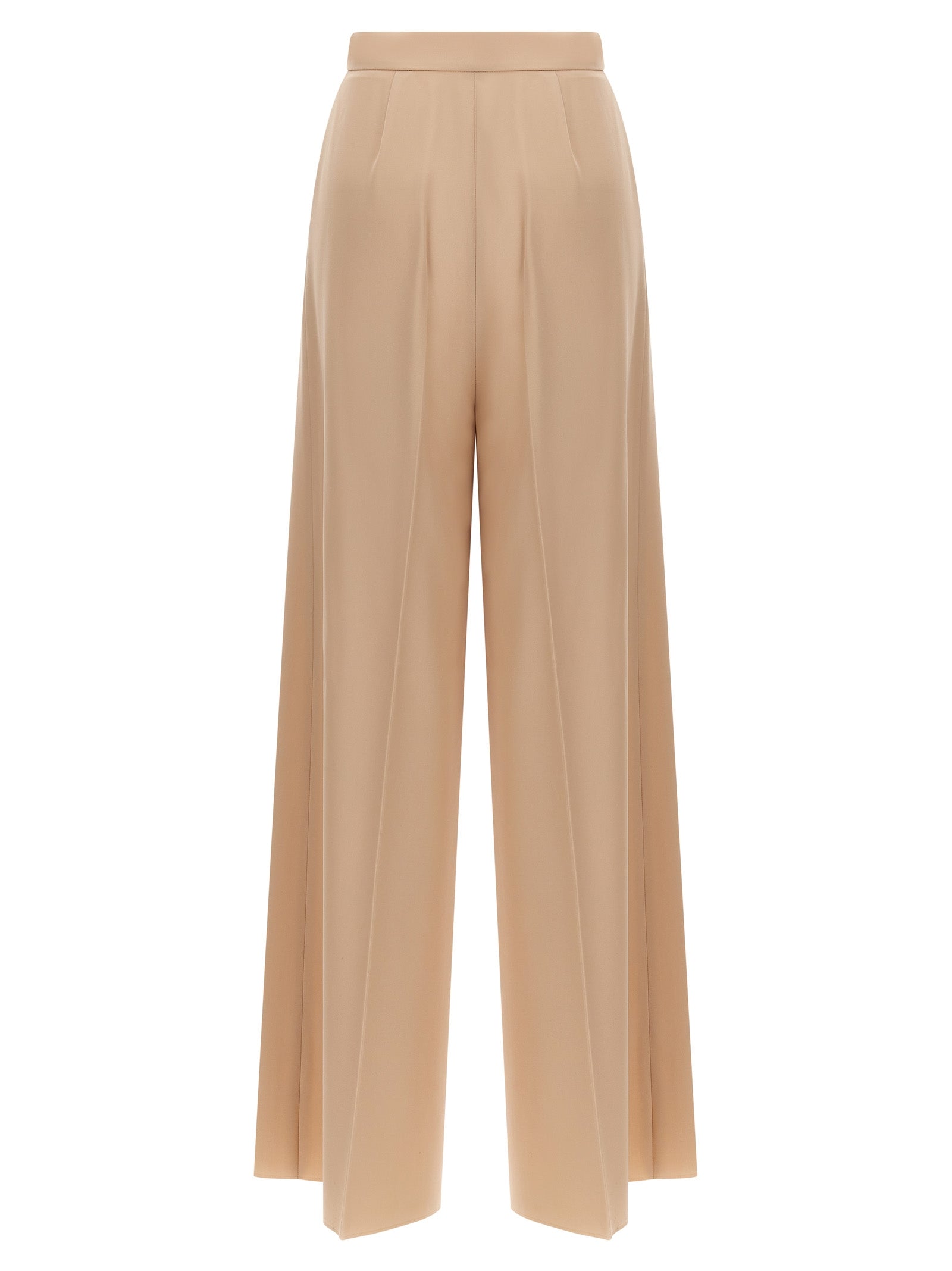 Beige Virgin Wool Casual Pants