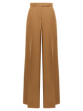 Brown Virgin Wool Casual Pants
