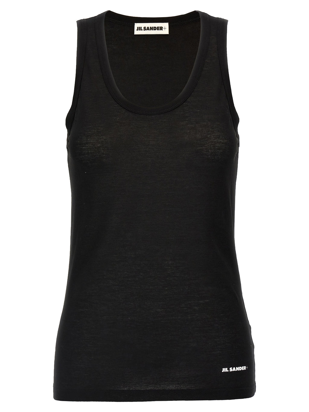 Black Cotton Sleeveles T-Shirt