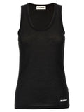 Black Cotton Sleeveles T-Shirt