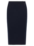 Blue Viscose Midi Skirt