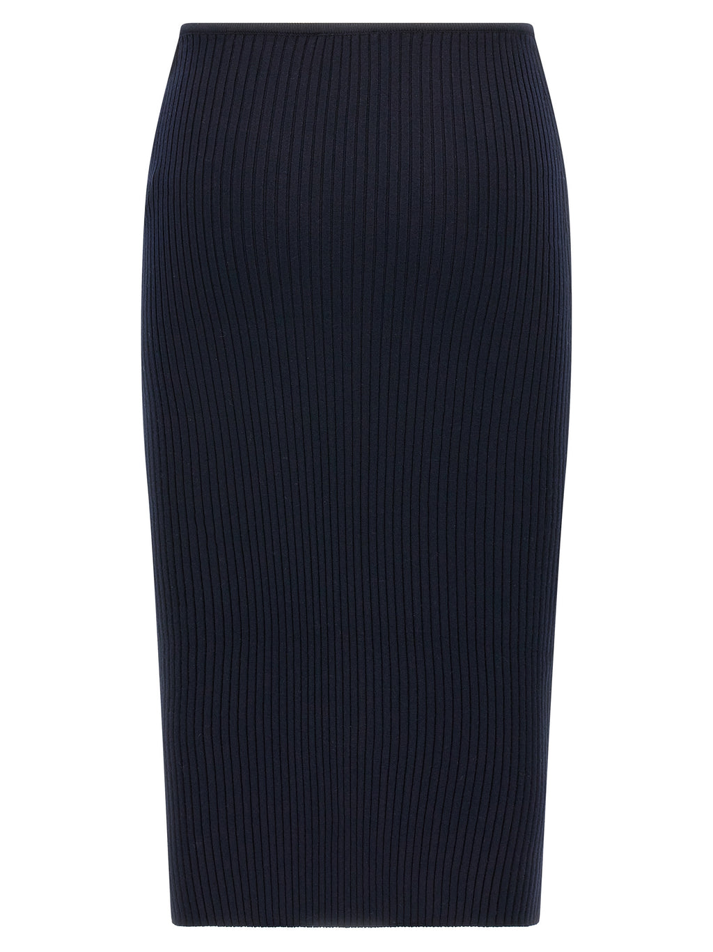 Blue Viscose Midi Skirt