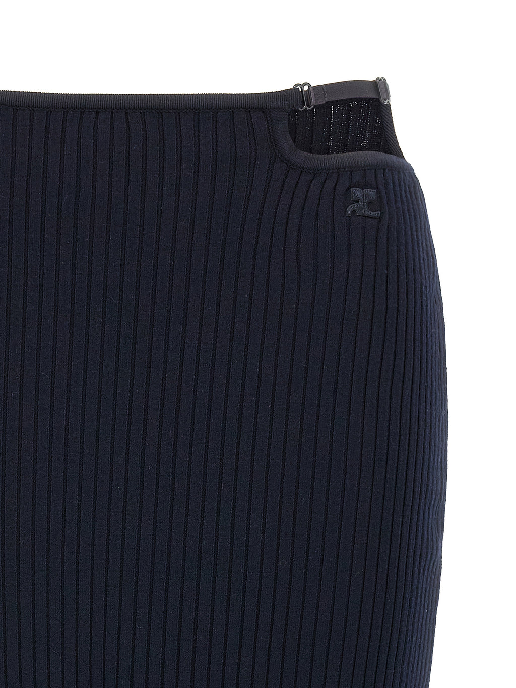 Blue Viscose Midi Skirt