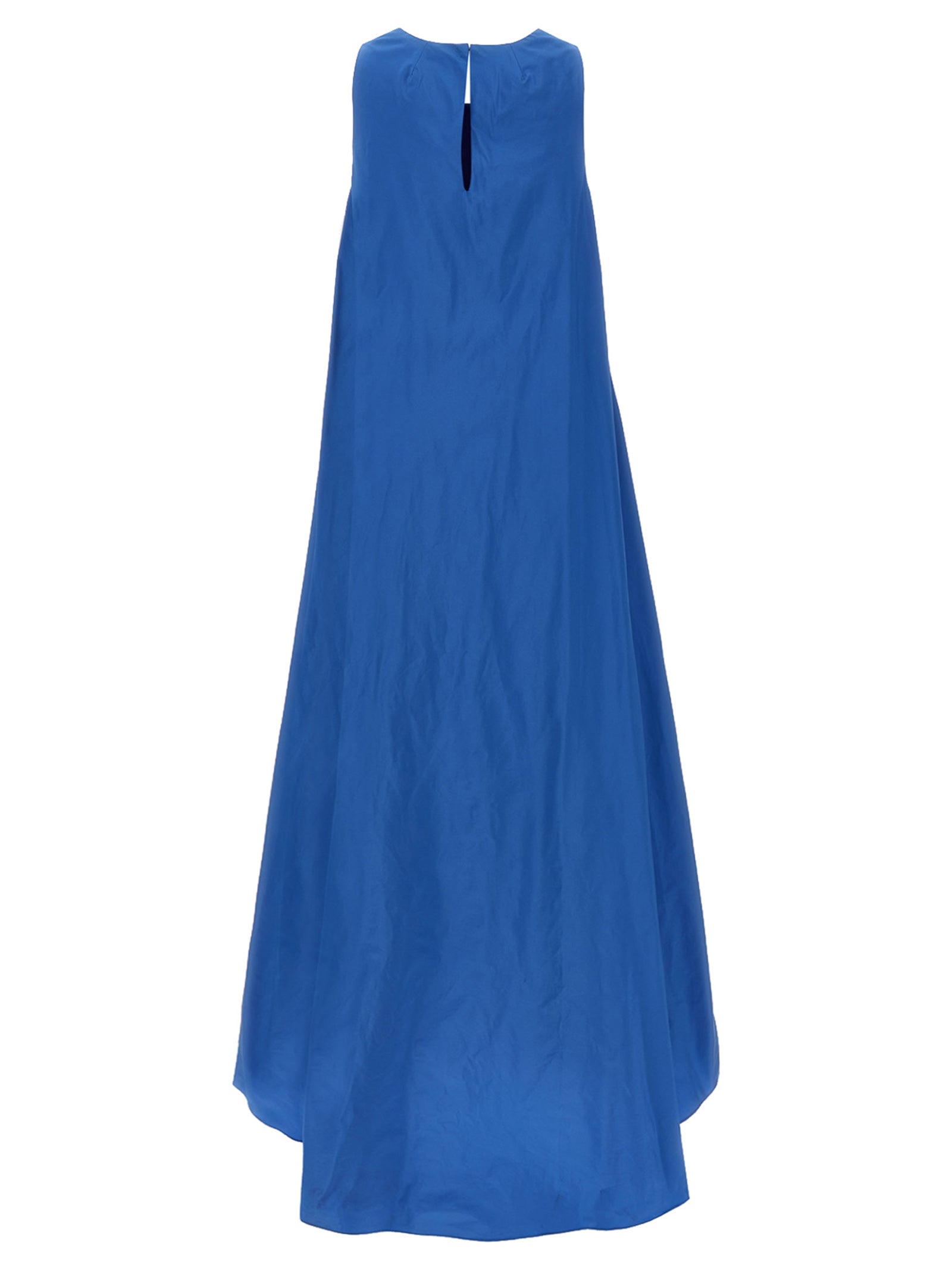 Blue Polyester Long Dress