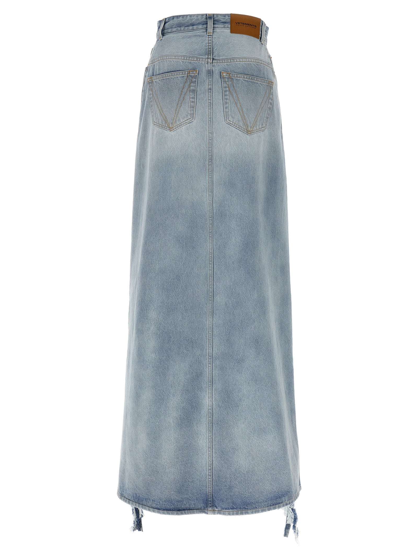 Blue Cotton Mini Skirt