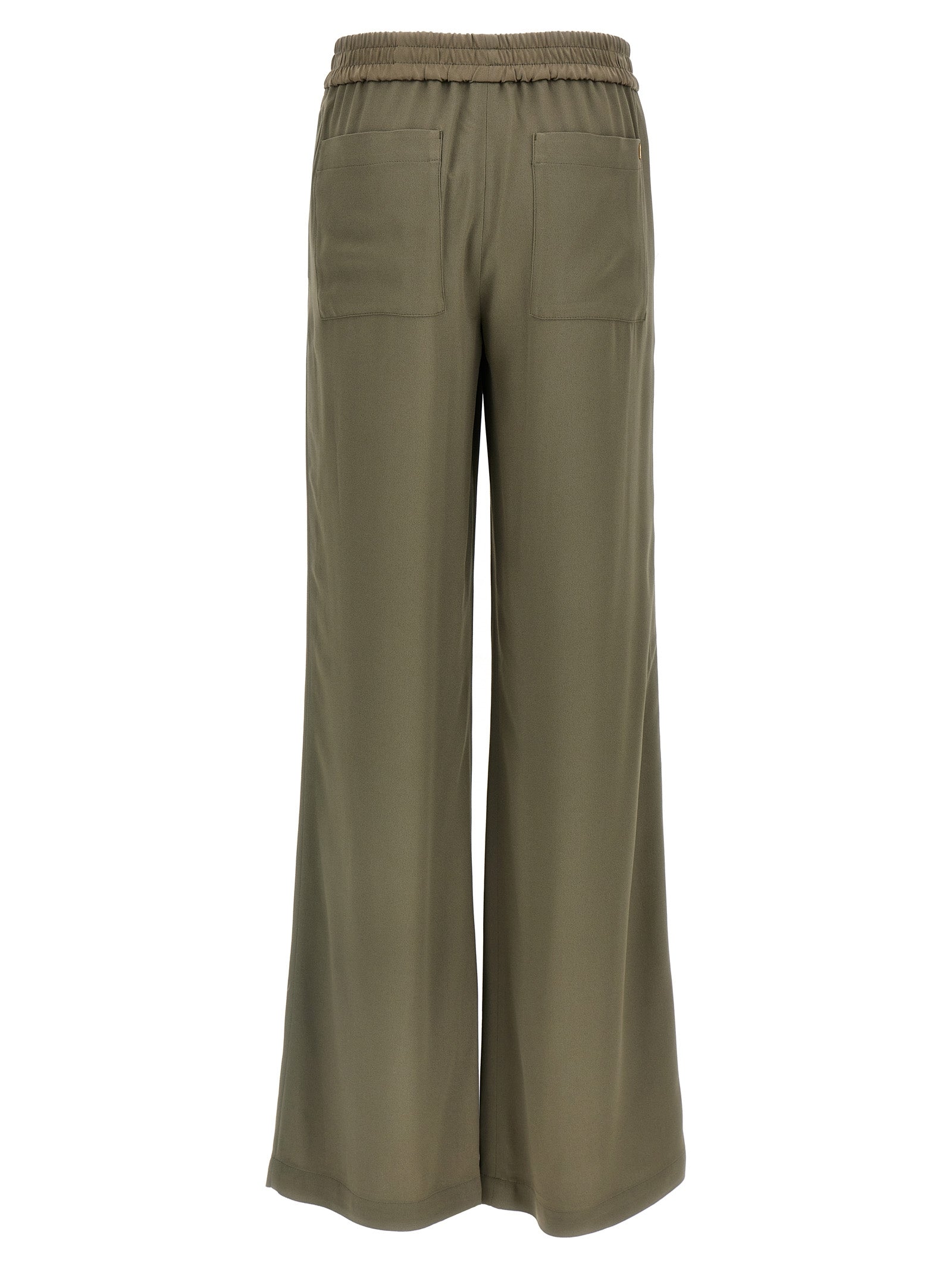 Beige Acetate Casual Pants