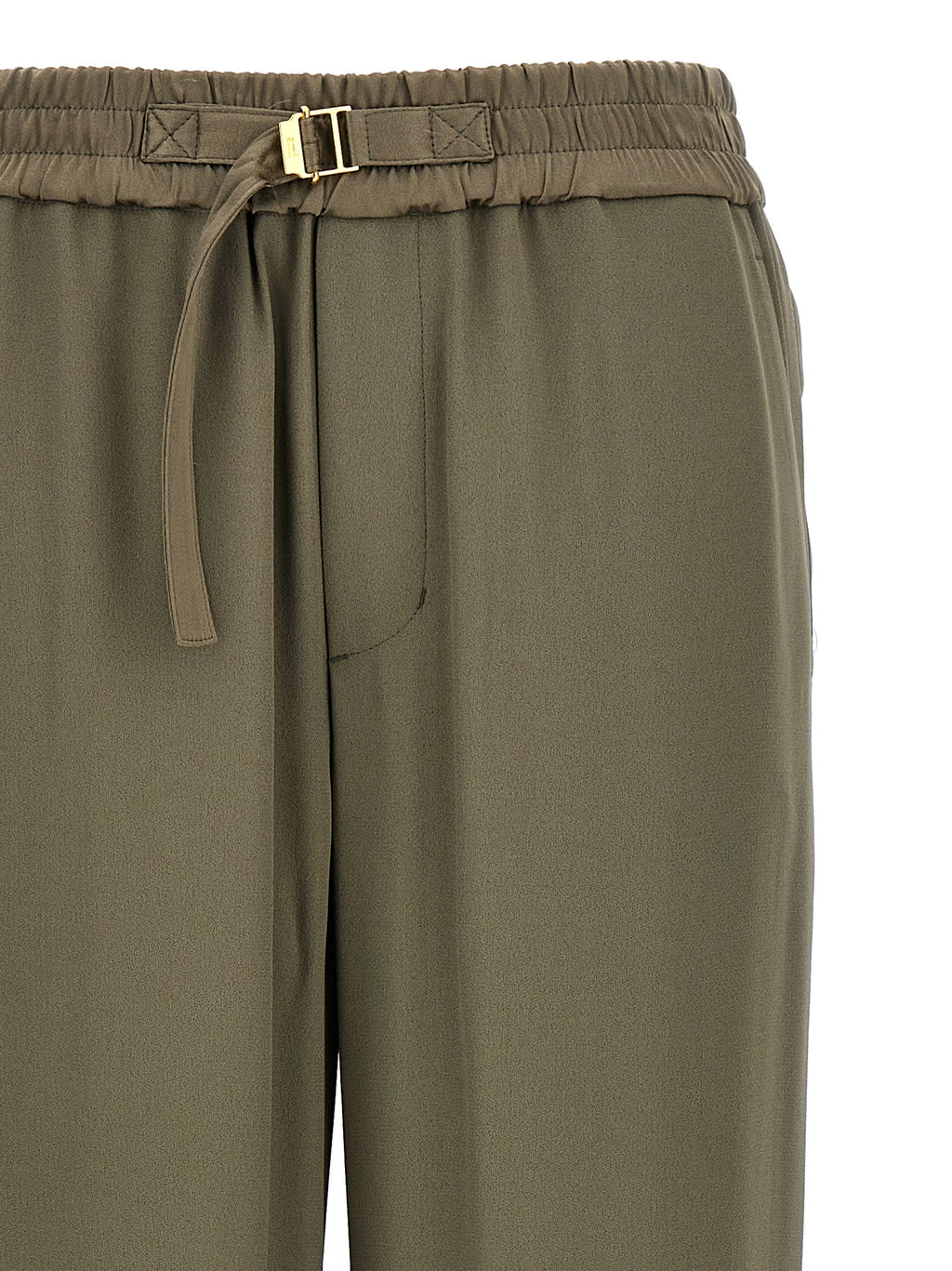 Beige Acetate Casual Pants