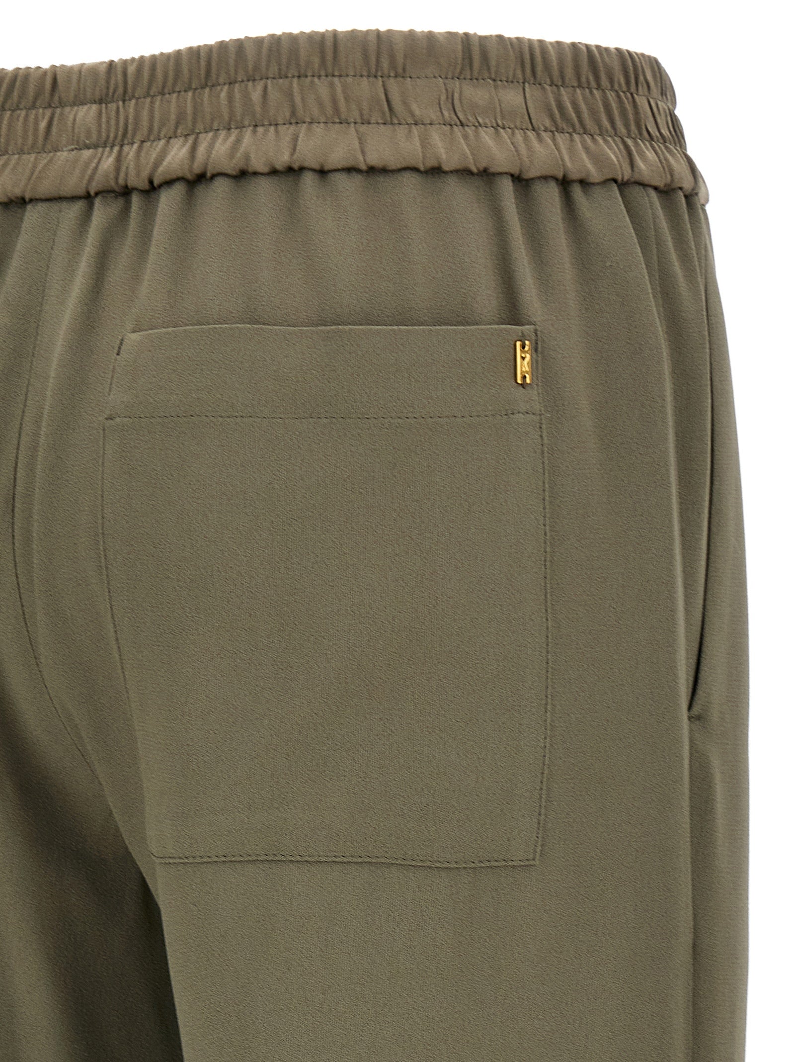 Beige Acetate Casual Pants