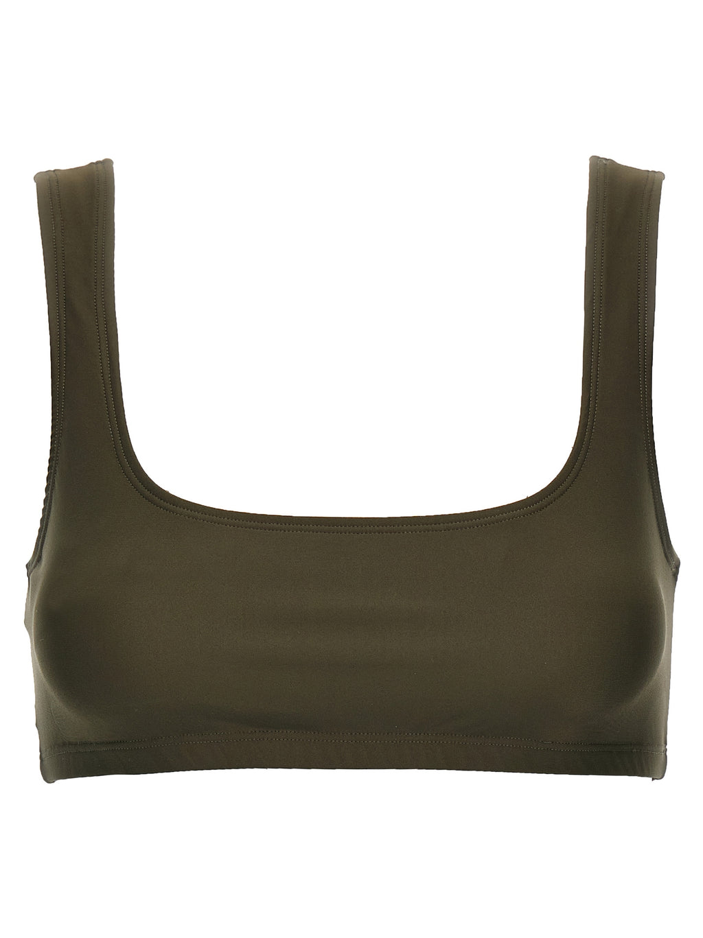 Brown Polyamide Tank Tops