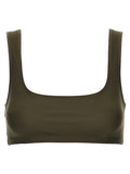 Brown Polyamide Tank Tops