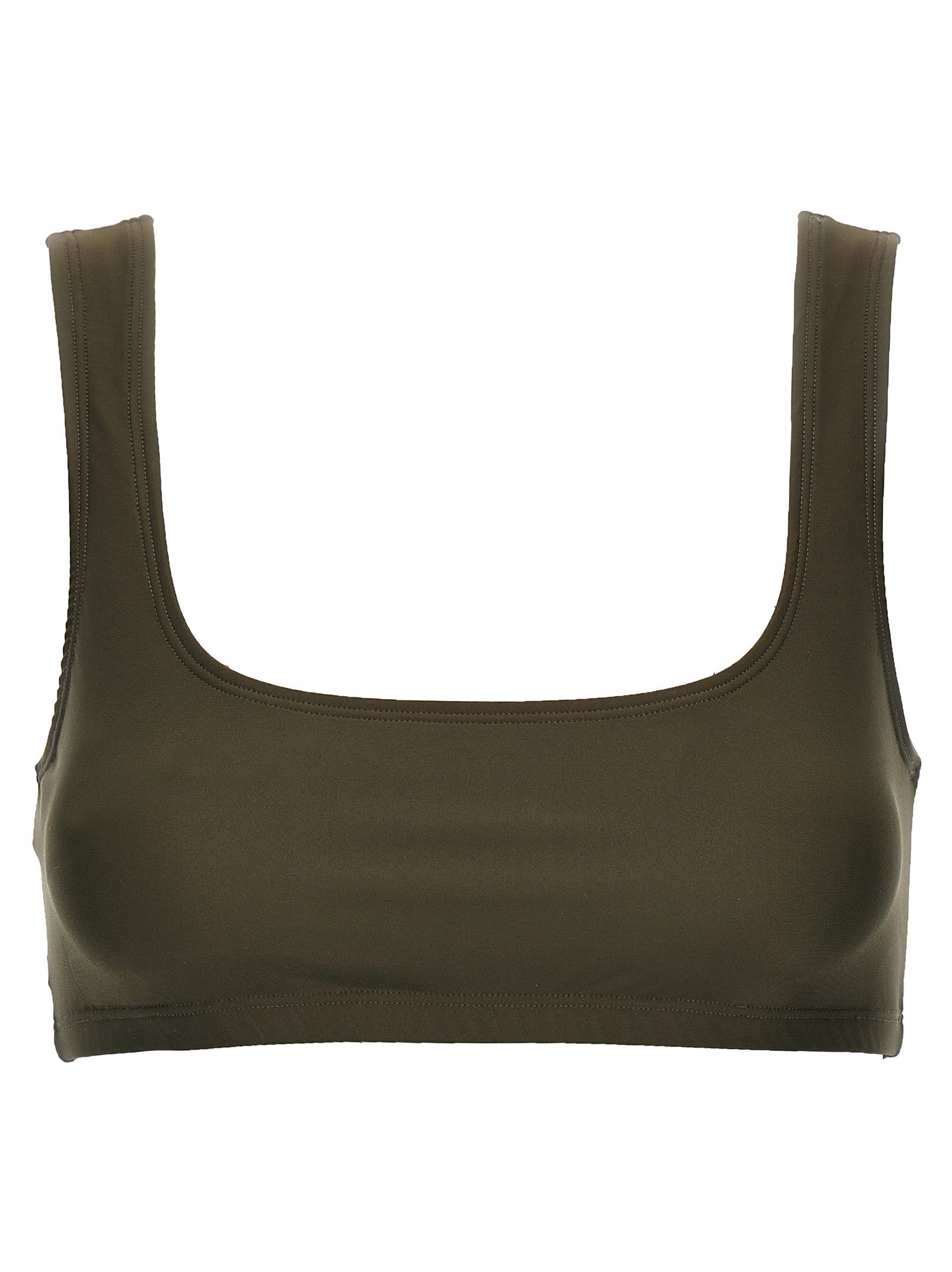 Brown Polyamide Tank Tops