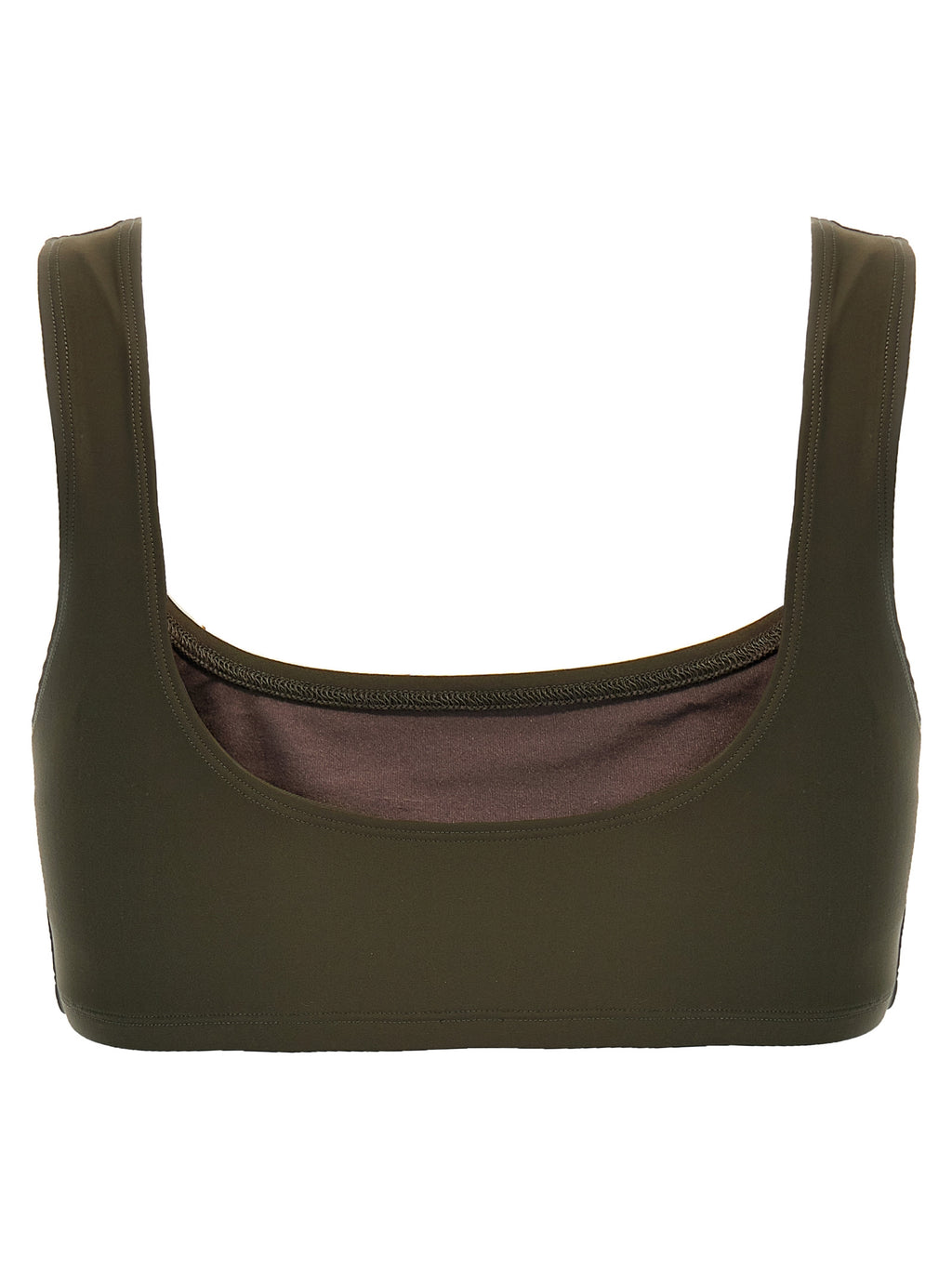 Brown Polyamide Tank Tops