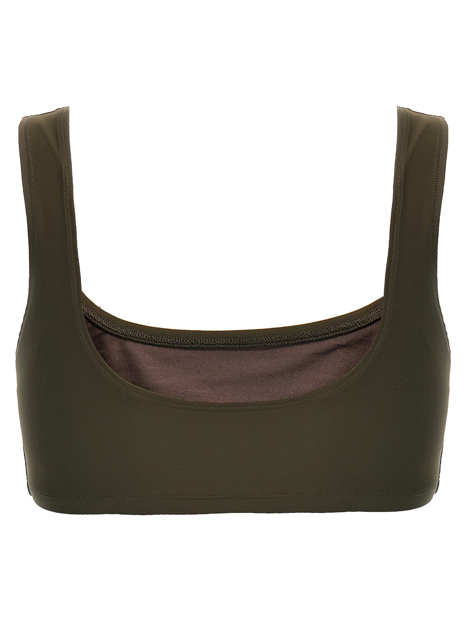 Brown Polyamide Tank Tops