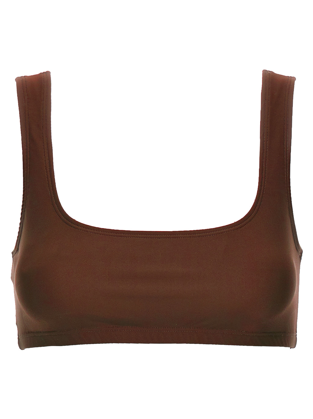 Brown Polyamide Tank Tops