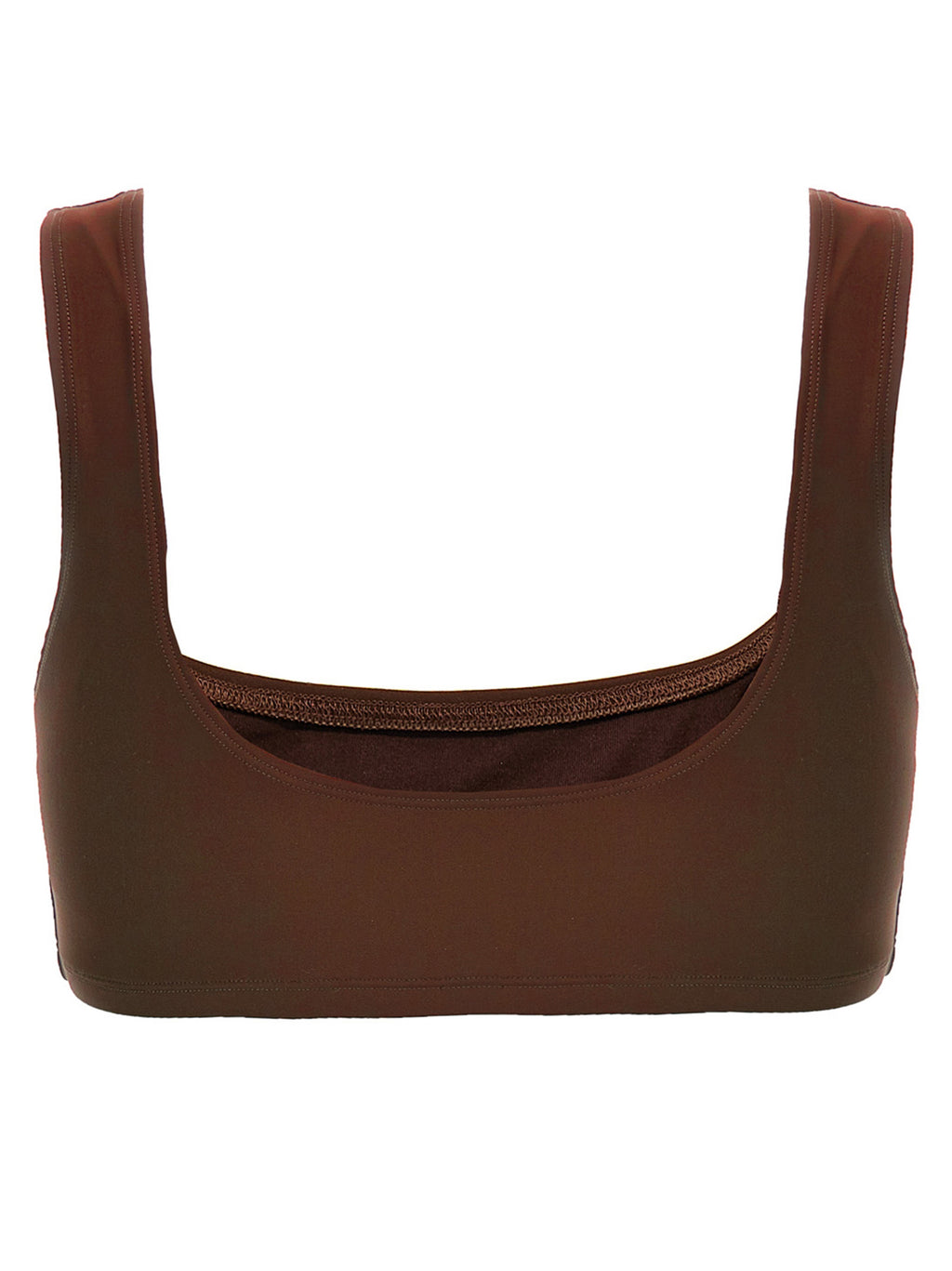 Brown Polyamide Tank Tops