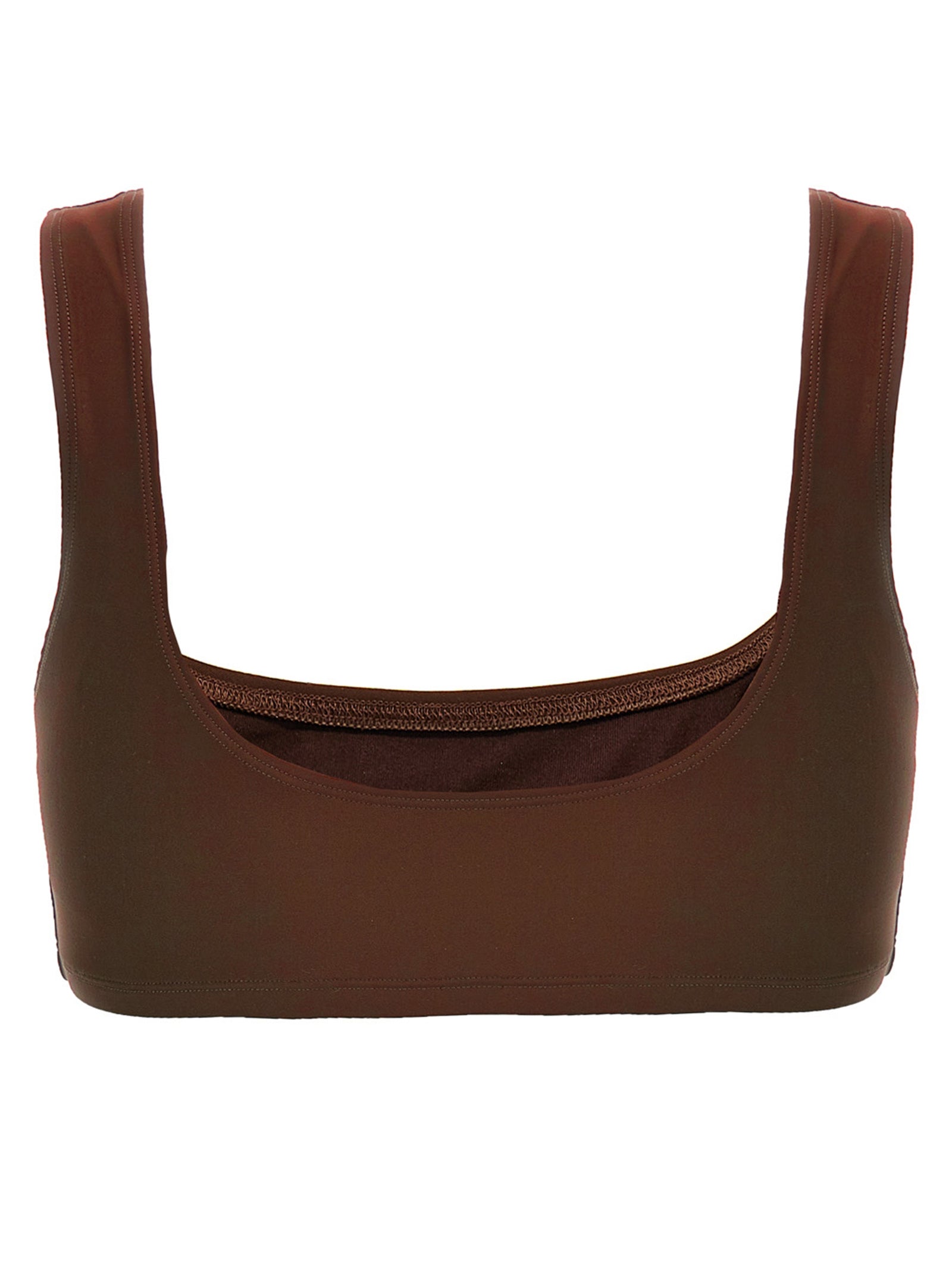 Brown Polyamide Tank Tops