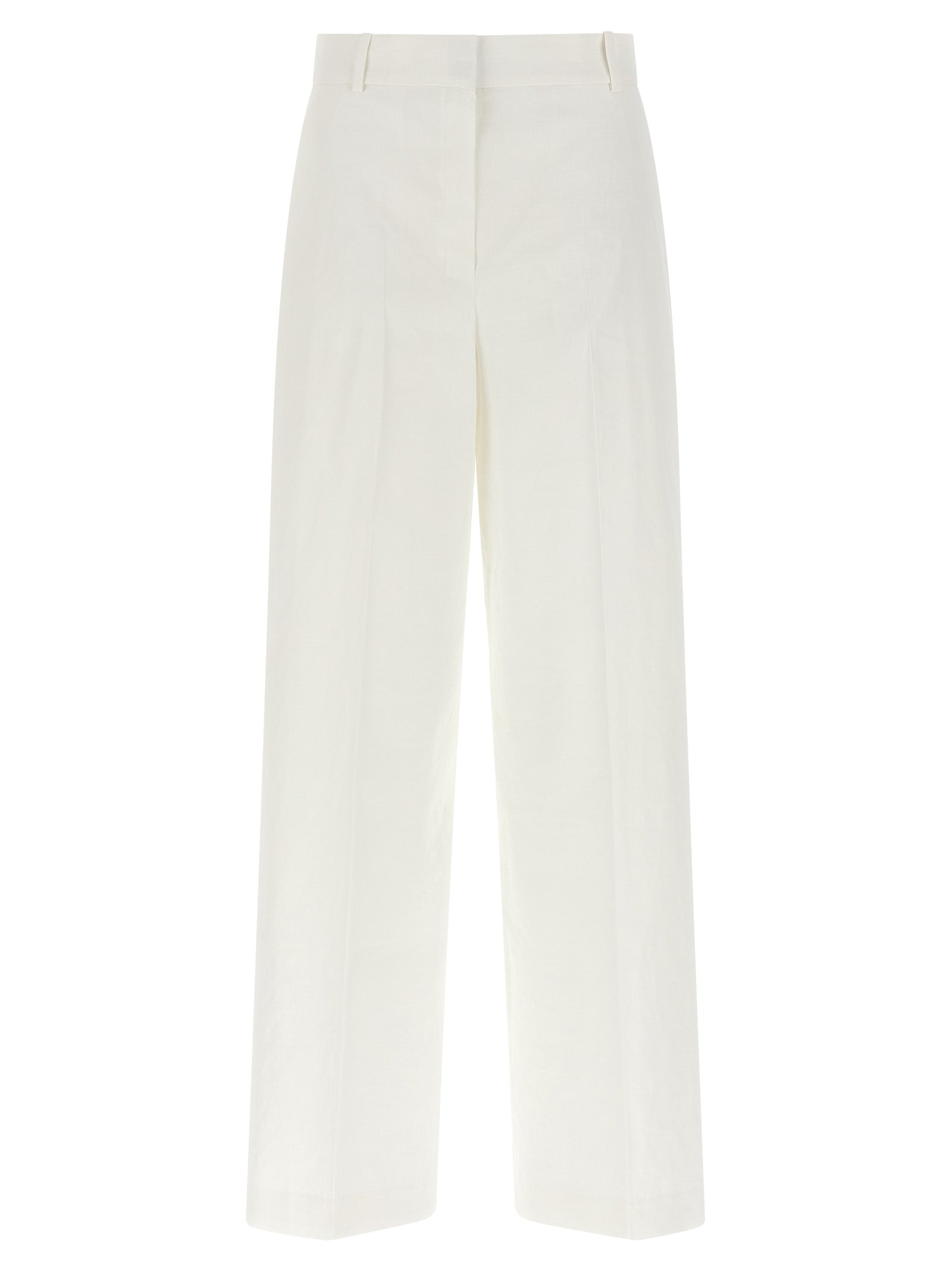 White Linen Casual Pants