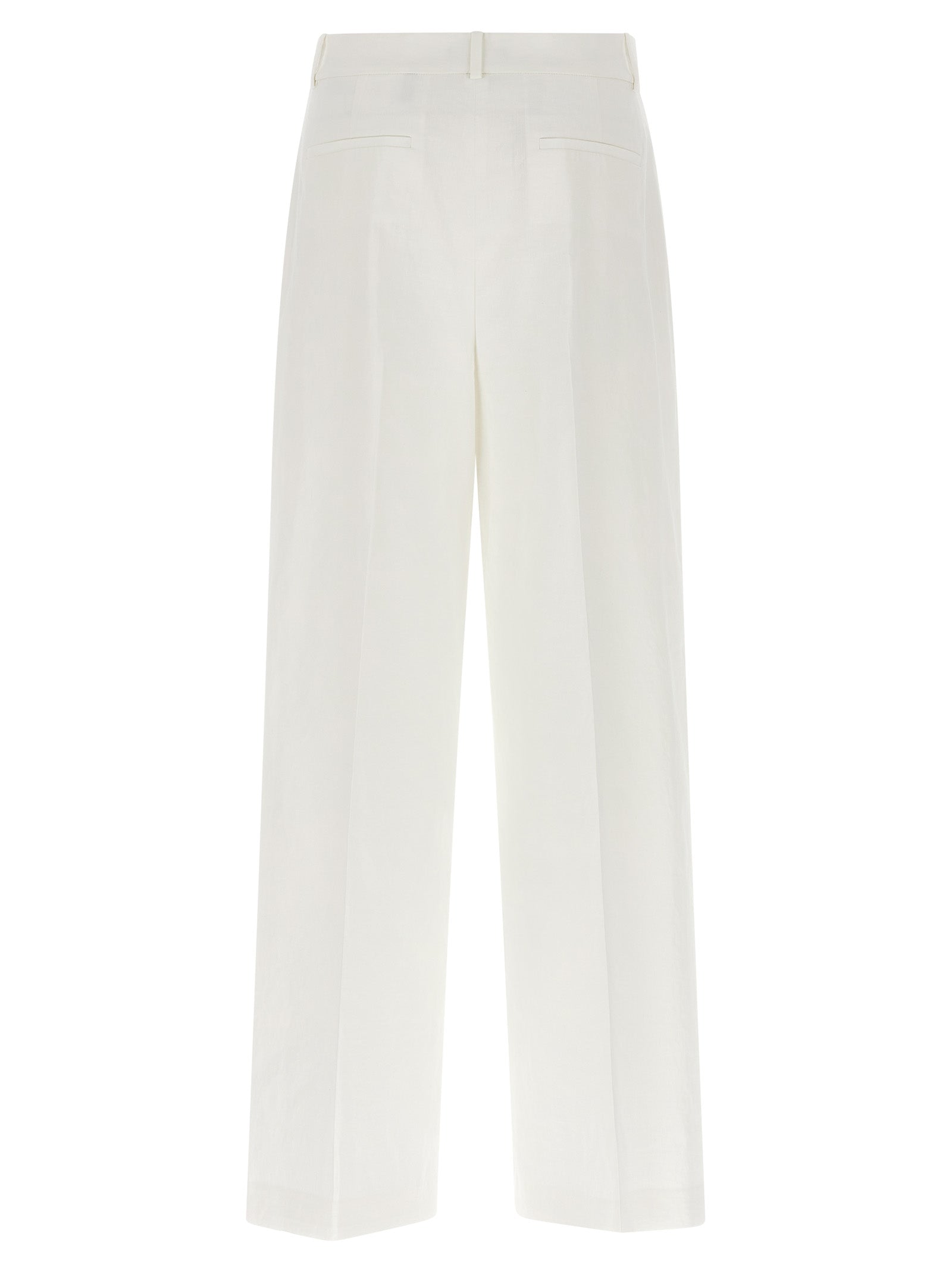 White Linen Casual Pants