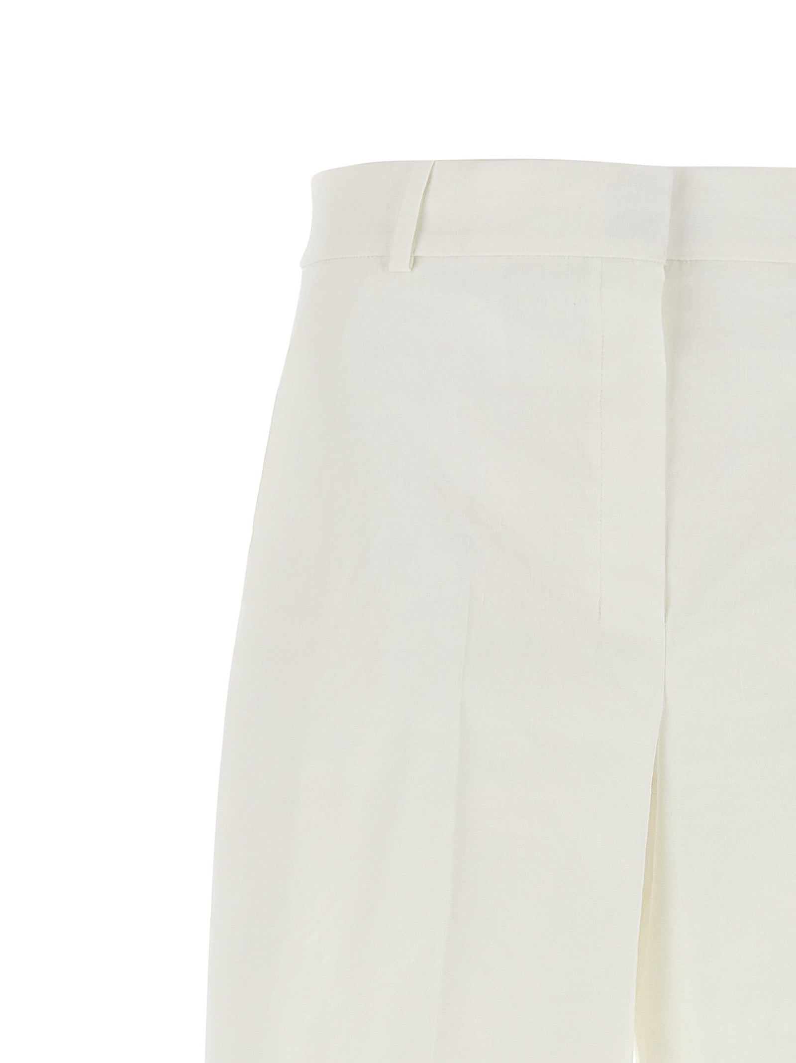 White Linen Casual Pants