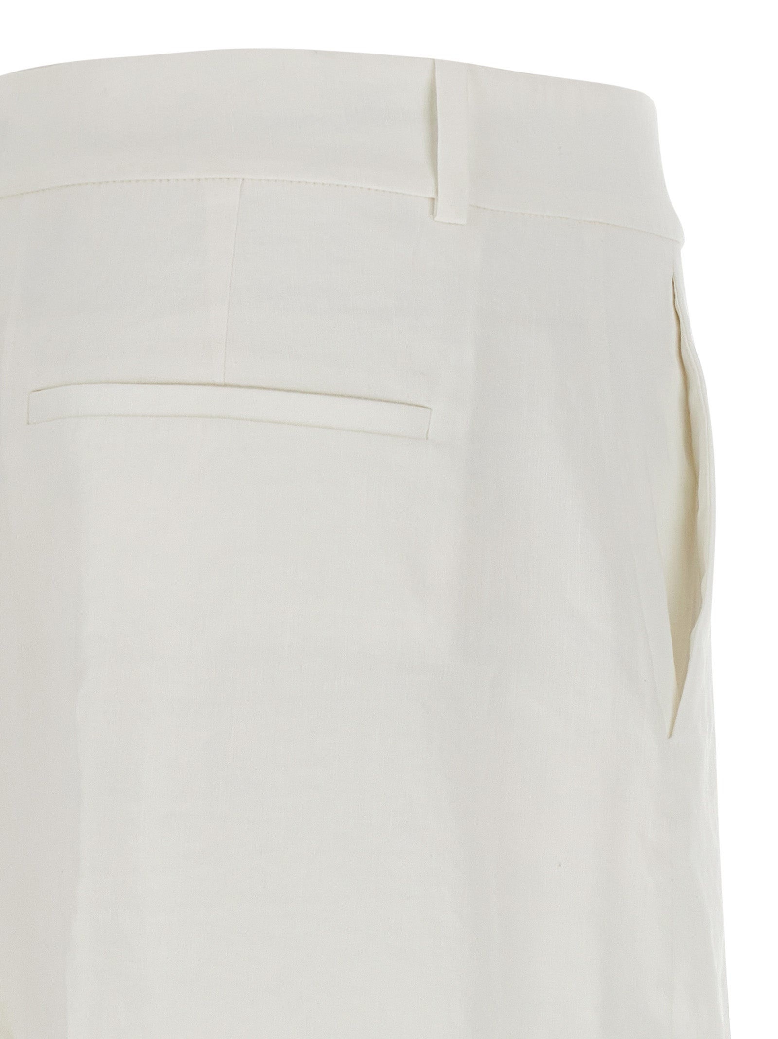 White Linen Casual Pants