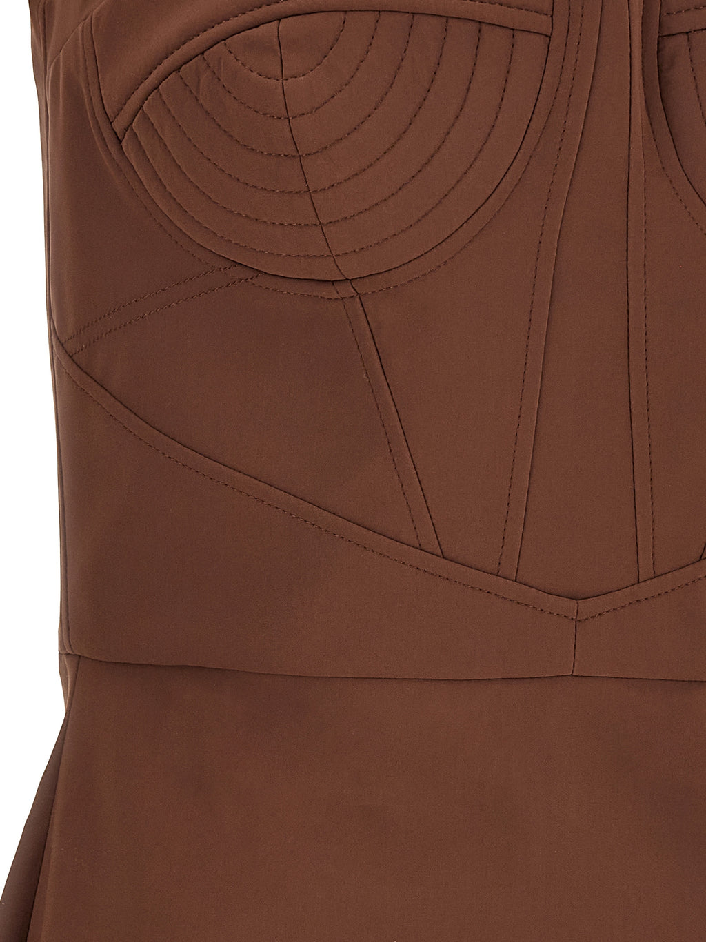 Brown Polyamide Short Dress