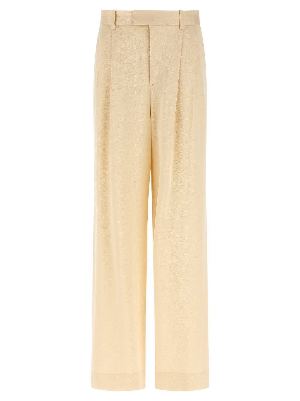 Beige Viscose Casual Pants