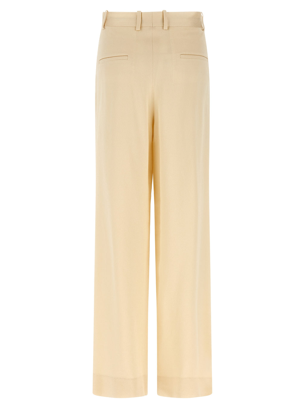 Beige Viscose Casual Pants