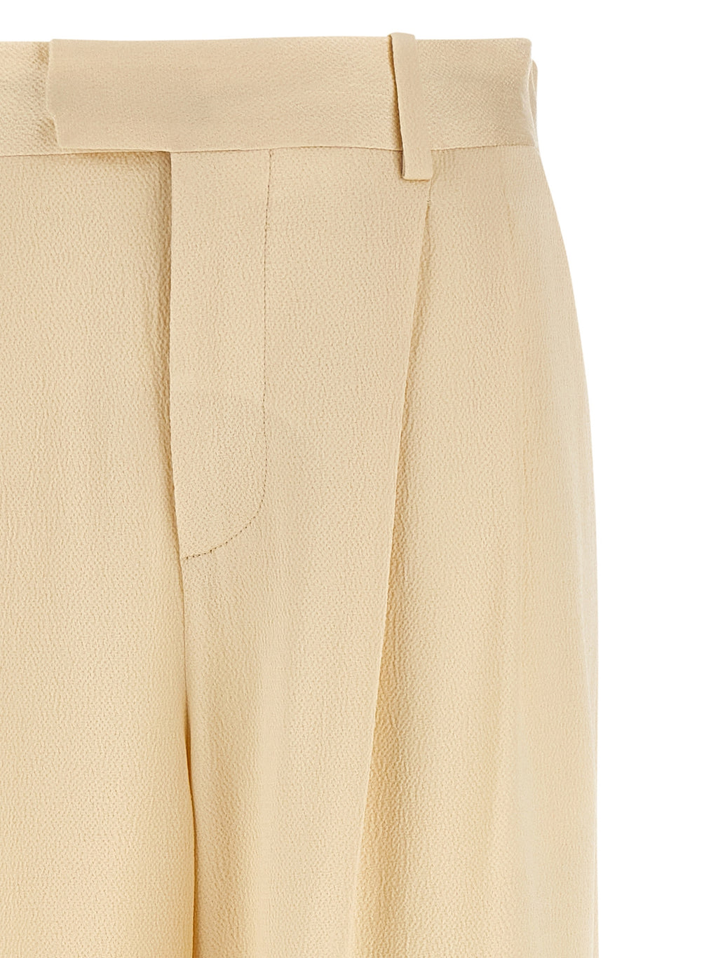 Beige Viscose Casual Pants