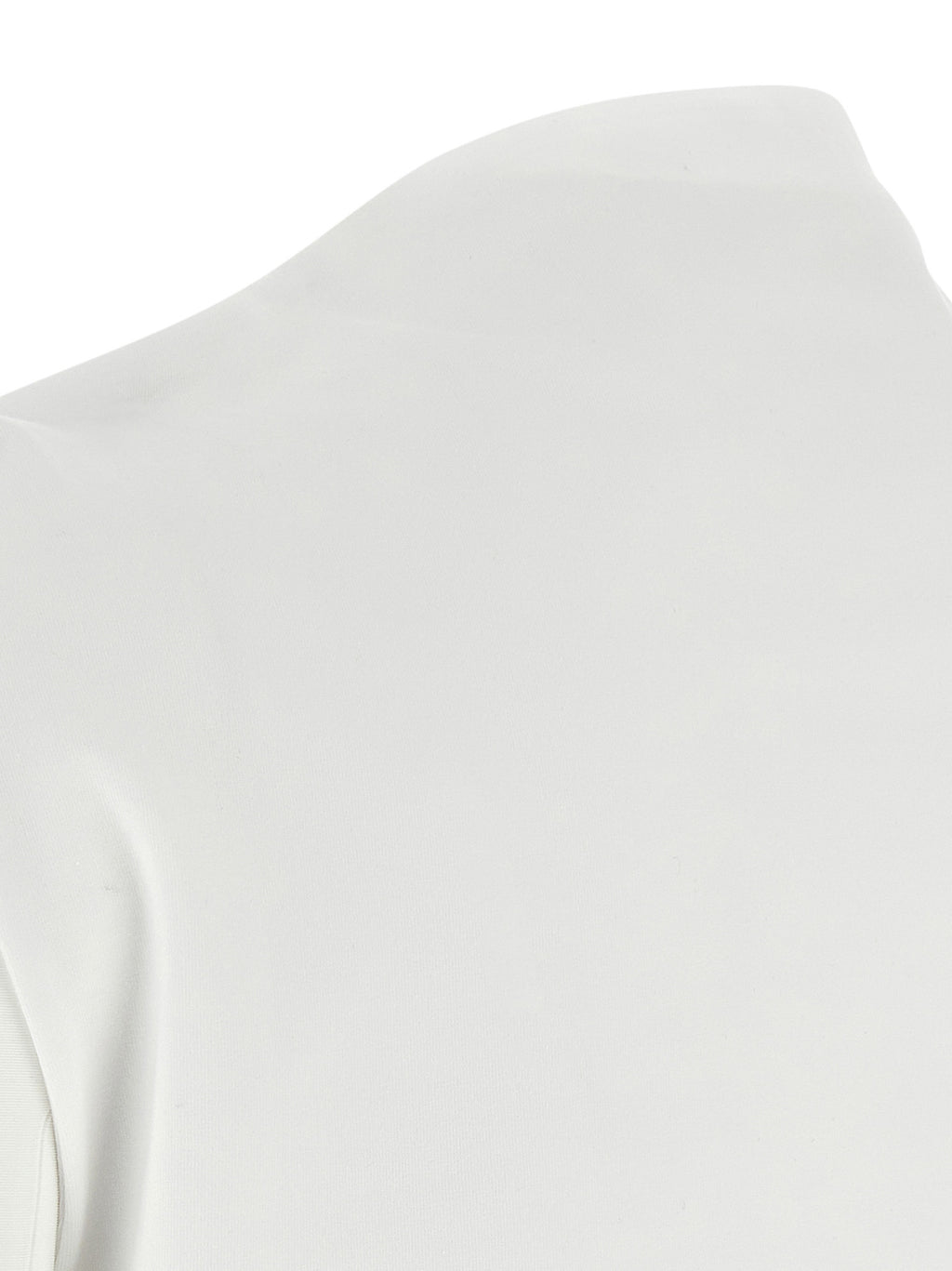 White Cotton Sleeveles T-Shirt