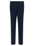 Blue Linen Casual Pants