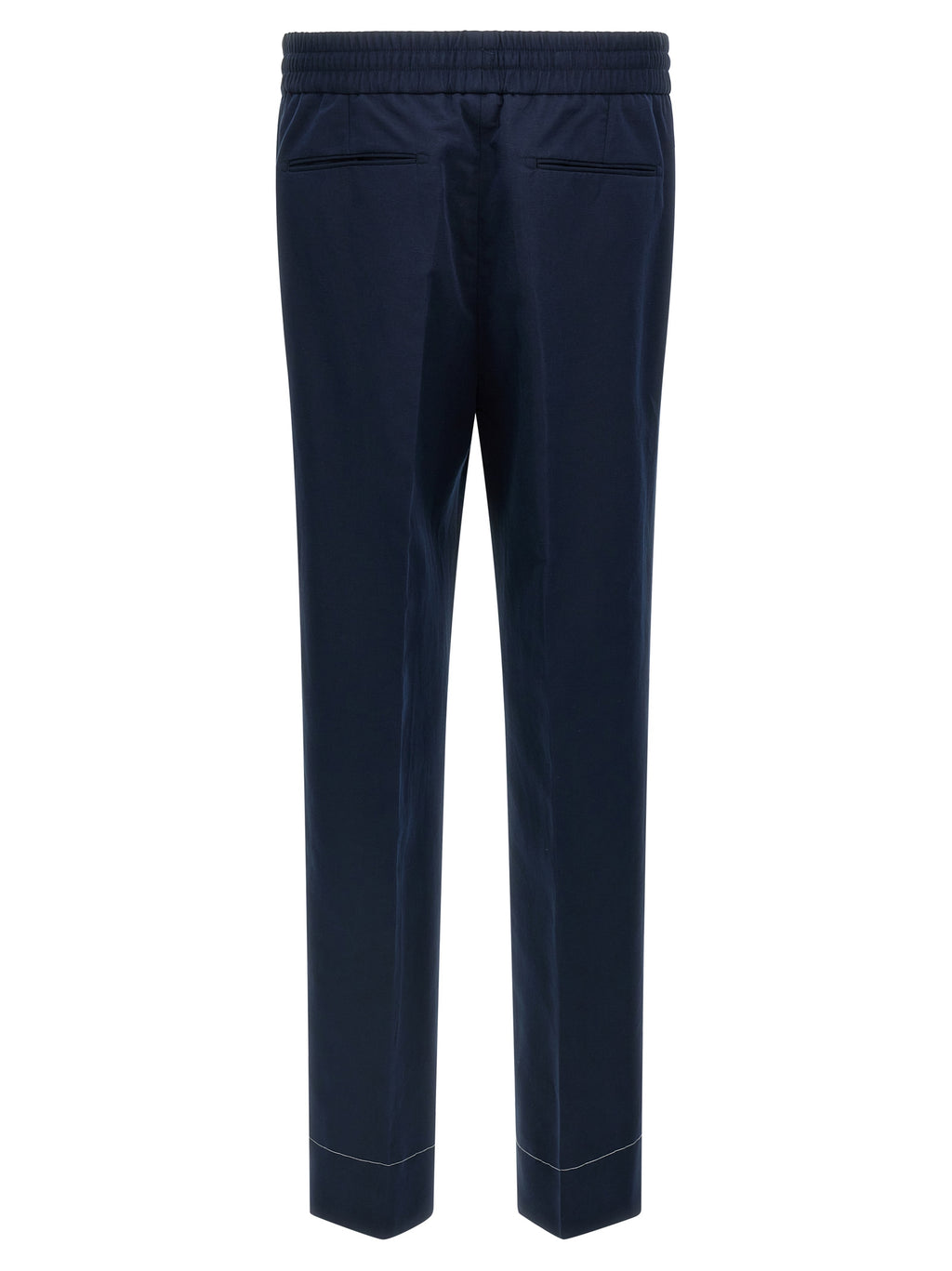 Blue Linen Casual Pants