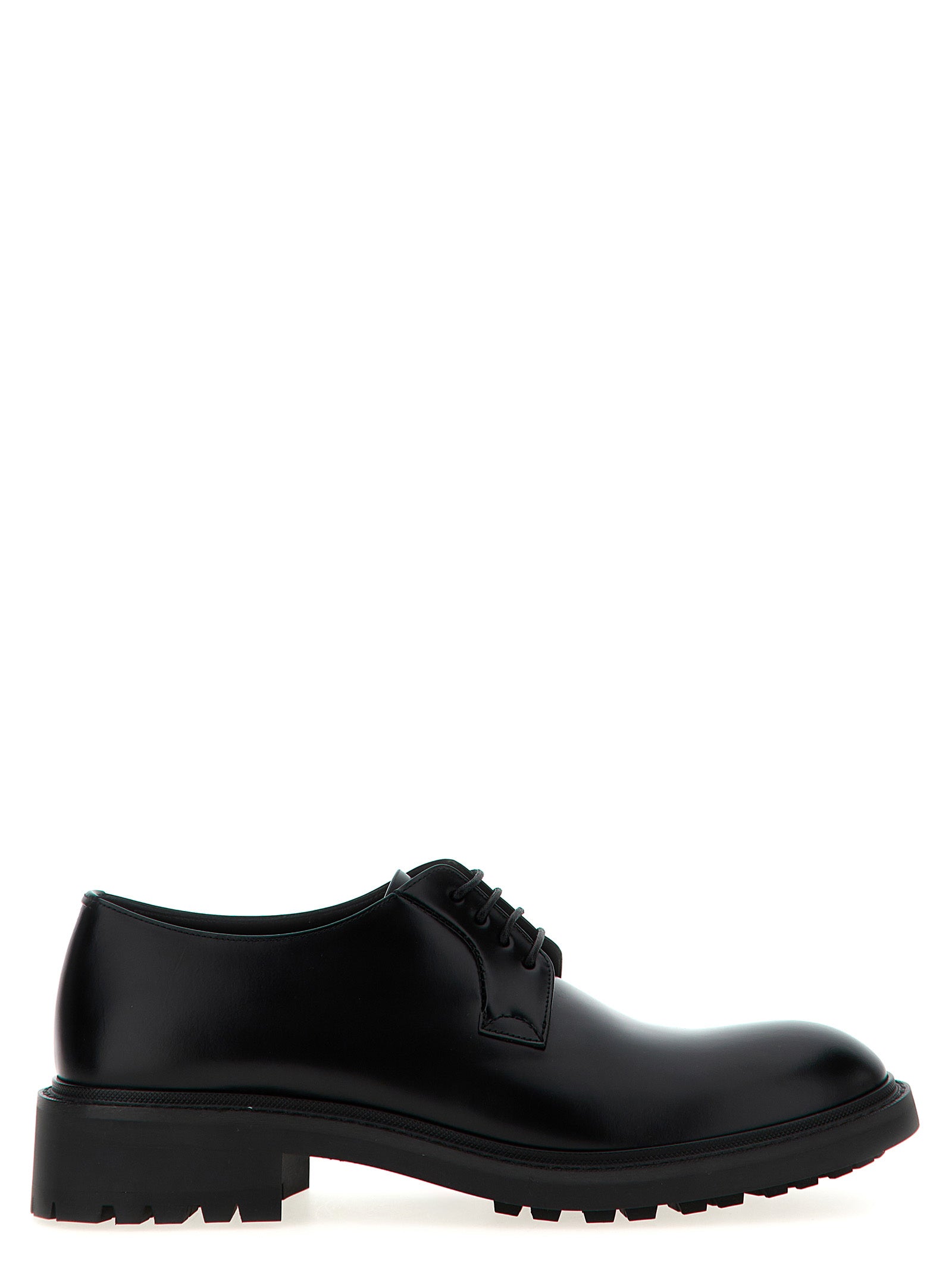 Black Lamb Leather Oxfords And Derbies