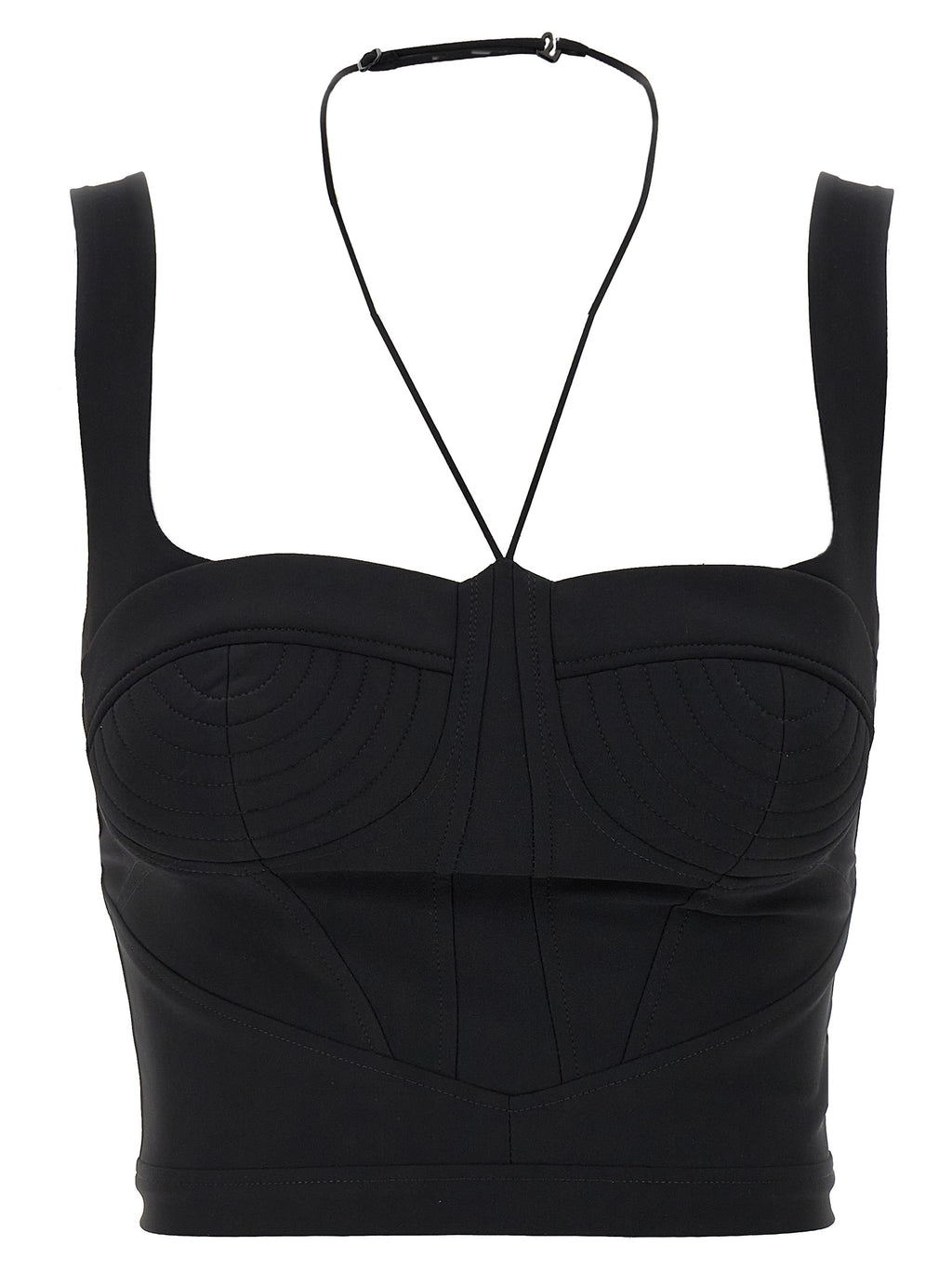 Black Polyamide Tank Tops