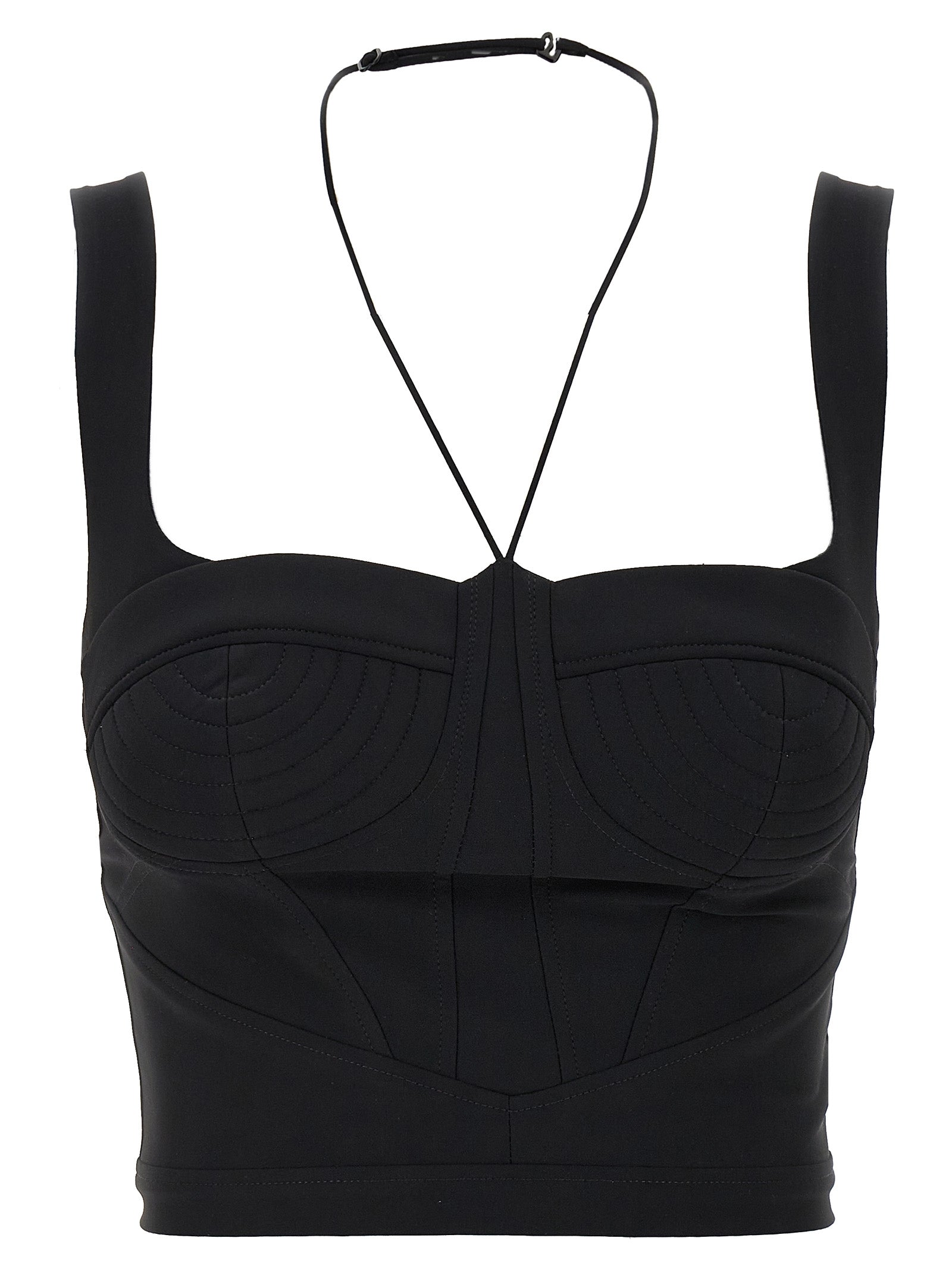 Black Polyamide Tank Tops