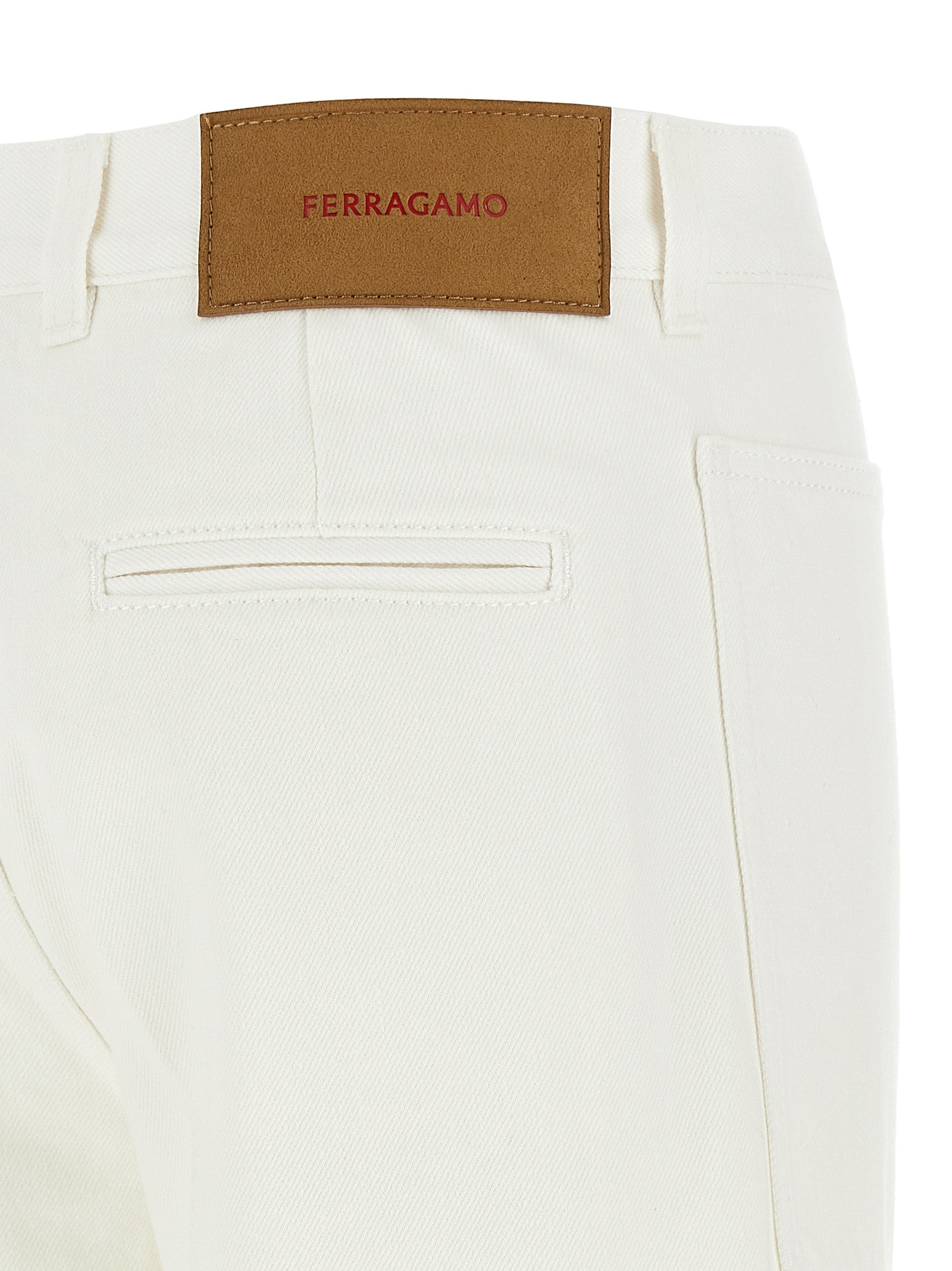 White Cotton Straight-Leg Jeans